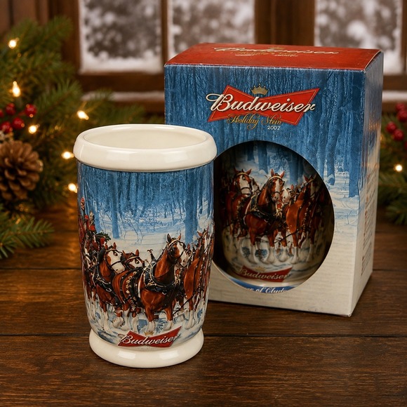 Budweiser Other - Budweiser 2007 Holiday Stein Winter's Calm Clydesdale Ceramic Beer Mug with Box